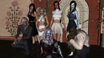 Картинка 3д+графика фантазия+ fantasy девушки взгляд фон