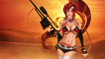 Картинка аниме tengen+toppa+gurren-lagann девушка фон взгляд винтовка