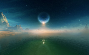 Картинка 3д+графика атмосфера настроение+ atmosphere+ +mood+ море горы