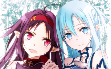 Картинка аниме sword+art+online взгляд девушки фон