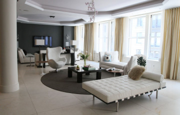 Картинка интерьер гостиная диван стол комната