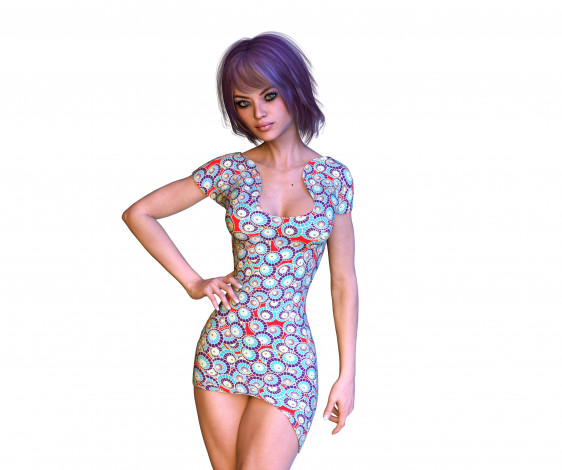 Обои картинки фото 3д графика, люди , people, девушка, взгляд, фон