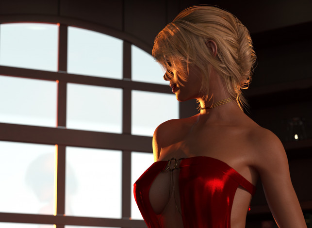 Обои картинки фото 3д графика, люди , people, девушка, взгляд, фон