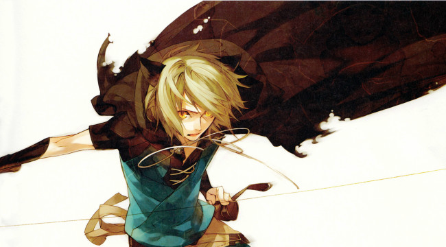 Обои картинки фото аниме, lamento, ламенто, плащ, рибика, коное