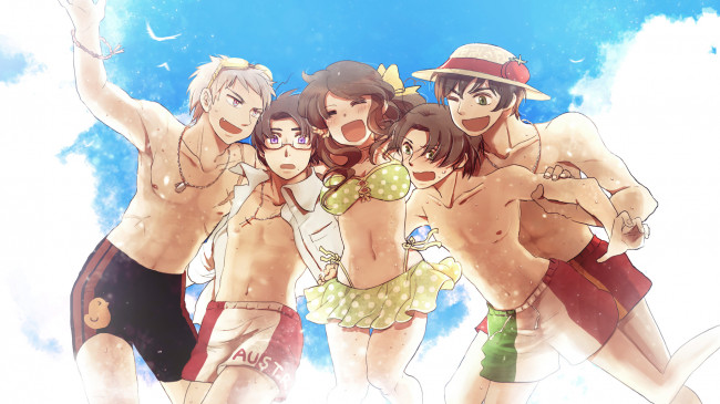 Обои картинки фото аниме, hetalia,  axis powers, персонажи