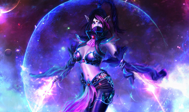 Обои картинки фото фэнтези, эльфы, взгляд, фон, девушка, униформа, эльф