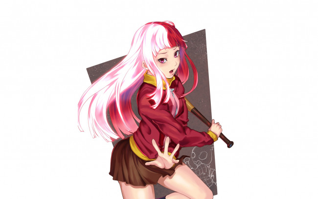 Обои картинки фото аниме, akiba`s trip,  undead & undressed, девушка, взгляд, фон