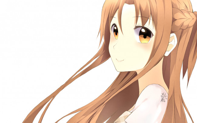 Обои картинки фото аниме, sword art online, девушка, фон, взгляд