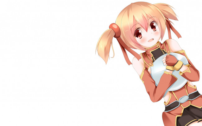 Обои картинки фото аниме, sword art online, девушка, взгляд, фон