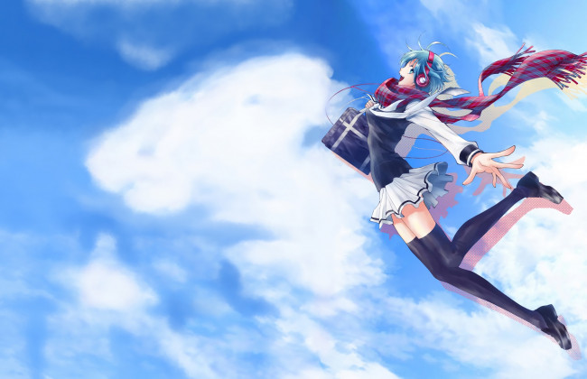 Обои картинки фото аниме, fuuka, девушка, взгляд, фон