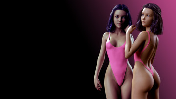 Картинка 3д+графика люди+ people фон взгляд девушки