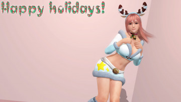 Картинка 3д+графика праздники+ holidays фон девушка взгляд