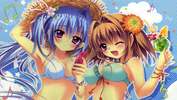 Картинка аниме животные +существа взгляд девушки фон