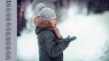 Картинка календари дети зима одежда снег девочка