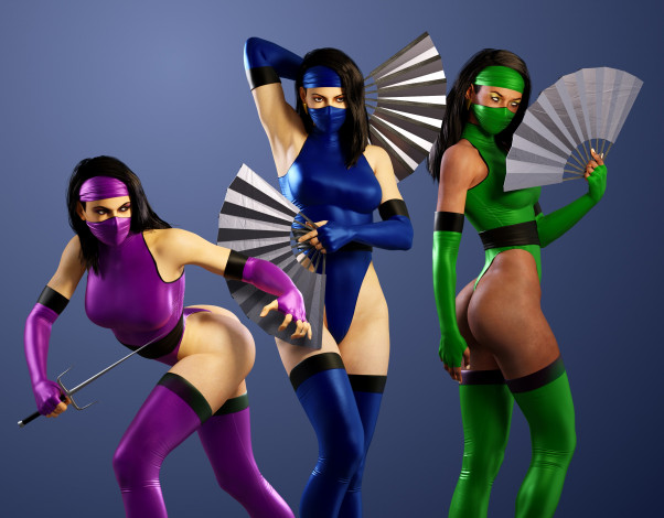 Обои картинки фото 3д графика, фантазия , fantasy, фон, взгляд, девушки