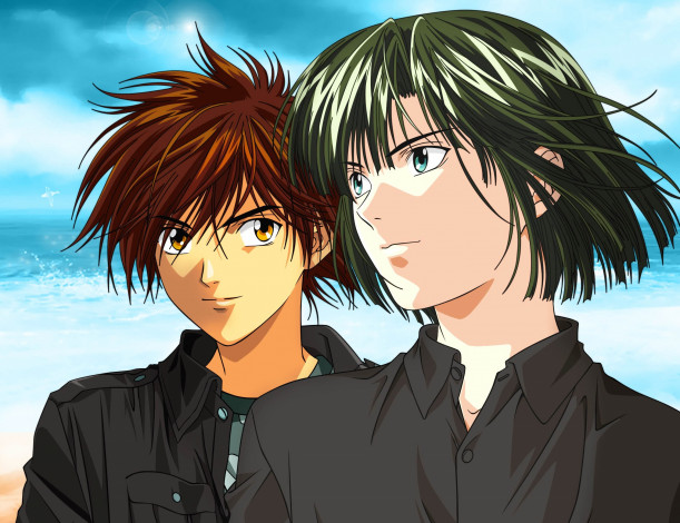 Обои картинки фото аниме, hikaru no go, небо, парни