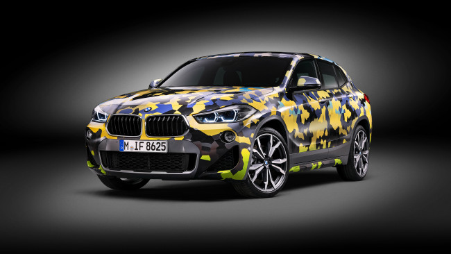Обои картинки фото 2018 bmw x2 digital camo concept, автомобили, bmw, x2, digital, camo, concept, кроссовер, бмв, 2018, концепт