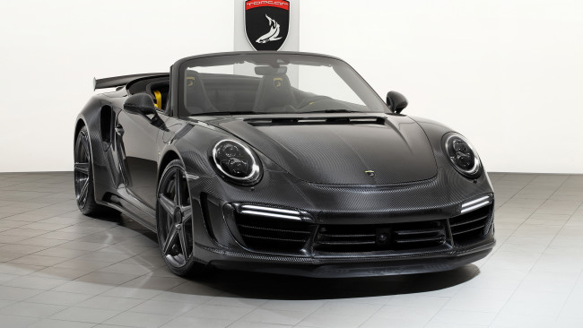 Обои картинки фото 2018 topcar porsche 911 turbo stinger gtr cabriolet carbon edition, автомобили, porsche, topcar, кабриолет, тюнинг, черный, 2018, carbon, edition, stinger, turbo, 911, cabriolet, gtr