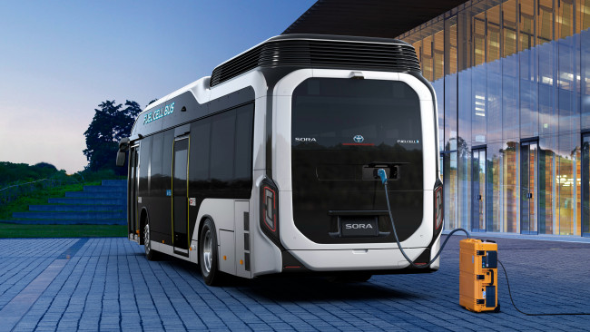 Обои картинки фото 2018 toyota sora fuel cell bus, автомобили, автобусы, тойота, автобус, fuel, cell, bus, электрическое, транспортное, средство, sora, 2018, toyota