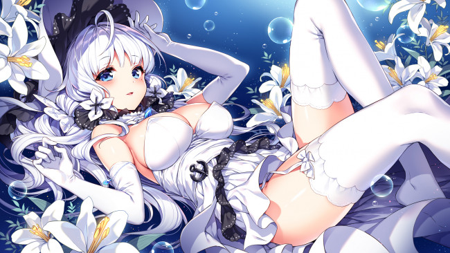 Обои картинки фото аниме, azur lane, фон, взгляд, девушка