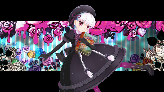 Обои картинки фото аниме, fate, stay night, взгляд, девушка, фон