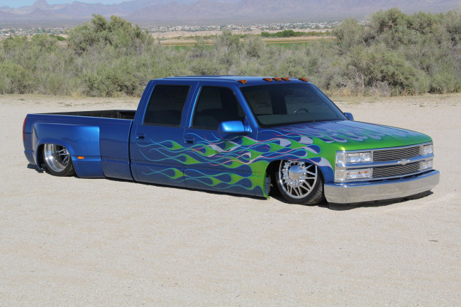 Обои картинки фото 1996-chevrolet-3500, автомобили, custom pick-up, chevrolet