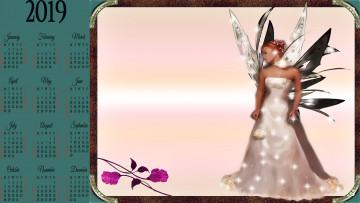 Картинка календари фэнтези фея крылья девушка цветок