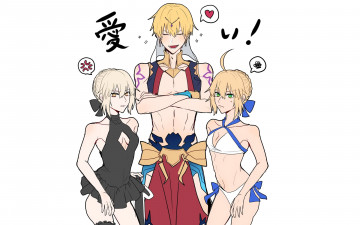Картинка аниме fate stay+night +grand+order +apocrypha девушки соперничество парень