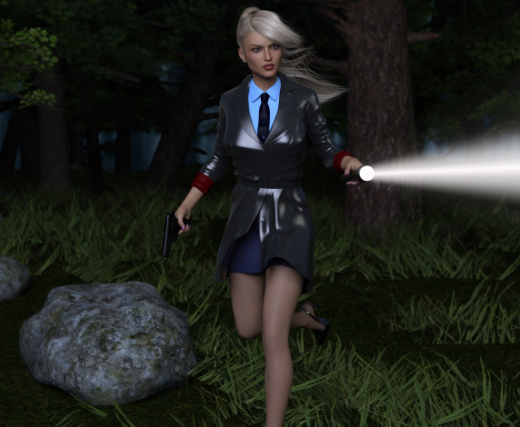 Обои картинки фото she wolf, 3д графика, фантазия , fantasy, девушка, взгляд, фон