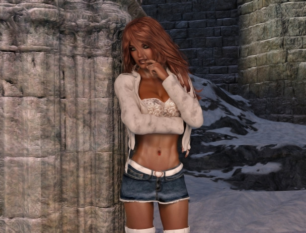 Обои картинки фото 3д графика, люди , people, фон, взгляд, девушка