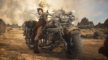 Картинка 3д+графика люди-авто мото+ people-+car+ +moto девушка фон взгляд мотоцикл