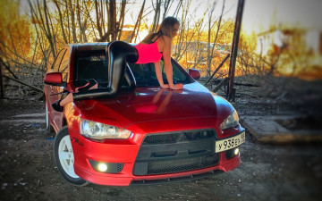 Картинка автомобили -авто+с+девушками mitsubishi lancer