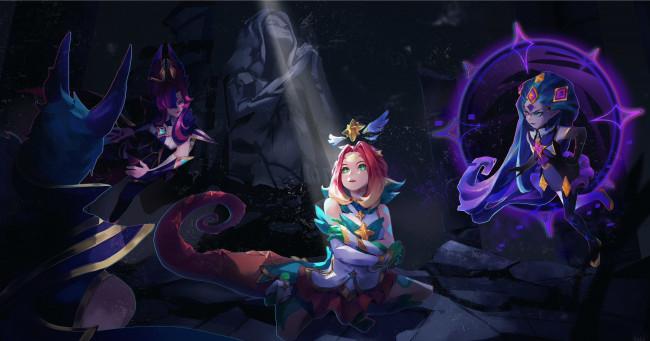 Обои картинки фото видео игры, league of legends, девушки, хвост, луч