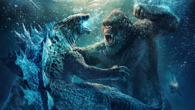 Обои картинки фото godzilla vs,  kong ,  2021 , кино фильмы,  kong, годзилла, против, конга, фантастика, боевик, триллер