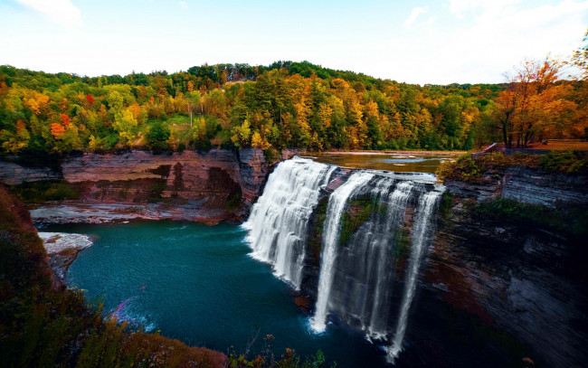 Обои картинки фото letchworth state park, ny, природа, водопады, letchworth, state, park