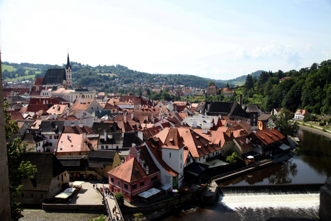 Обои картинки фото города, чески-крумлов , чехия, панорама