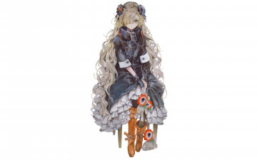 Картинка аниме unknown +другое+ девочка цепи игрушки цветы