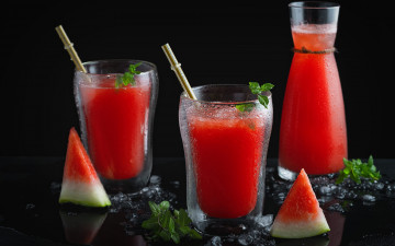 Картинка еда напитки +сок арбузный сок арбуз ломтики