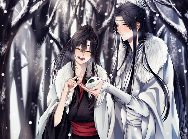 Обои картинки фото аниме, mo dao zu shi, вэй, усянь, лань, ванцзы, кролик