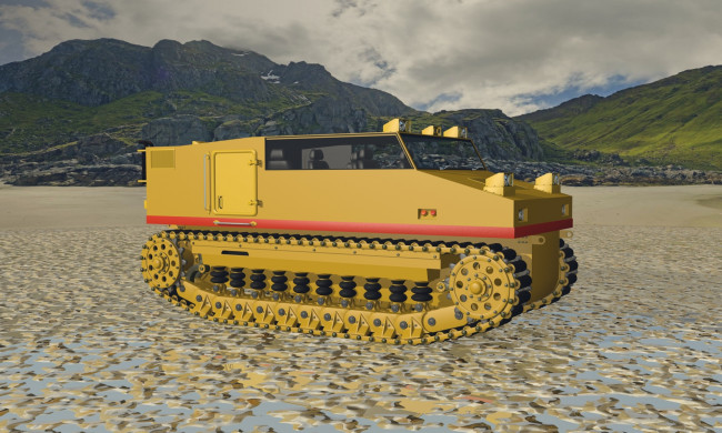 Обои картинки фото вездеход на пляже, 3д графика, моделирование , modeling, вездеход, грязь, пляж, небо