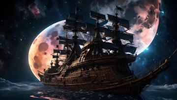 обоя фэнтези, корабли, нейросети, графика, нейроарт, ai, art, нейронные, сети, рисунки, нейро, искусство, нейрографика, graphics, neuroart, neural, networks, drawings, neuro, neurography