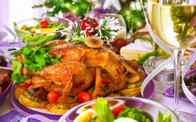 Обои картинки фото еда, мясные блюда, запеченная, курица, петрушка