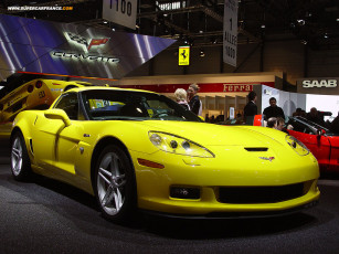 Картинка chevrolet corvette автомобили выставки уличные фото