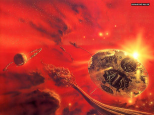 Картинка фэнтези космические корабли звездолеты станции