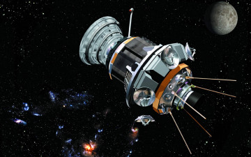 Картинка космос космические корабли станции