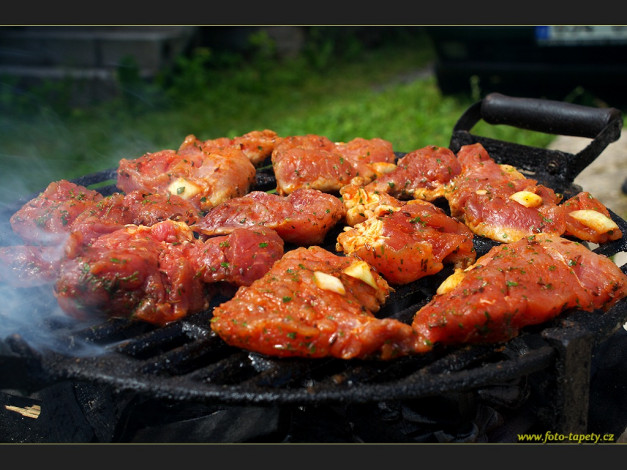 Обои картинки фото еда, шашлык, барбекю