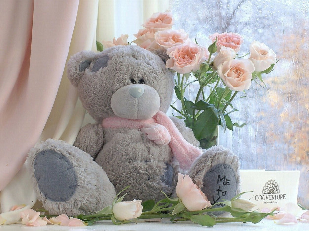 Обои картинки фото разное, игрушки, подарок, мягкий, медвежонок