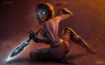 Картинка фэнтези эльфы броня копьё эльфийка