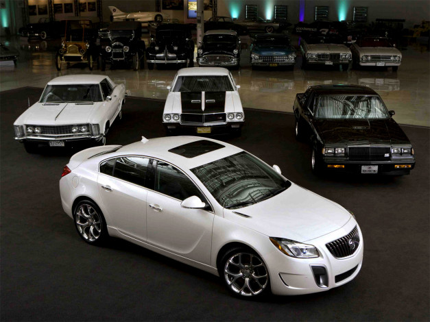 Обои картинки фото автомобили, buick, осень, деревья, бурный, поток, car