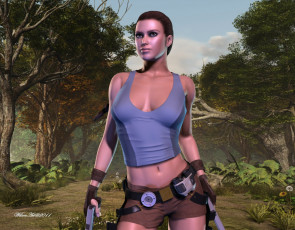 Картинка 3д графика people люди девушка оружие